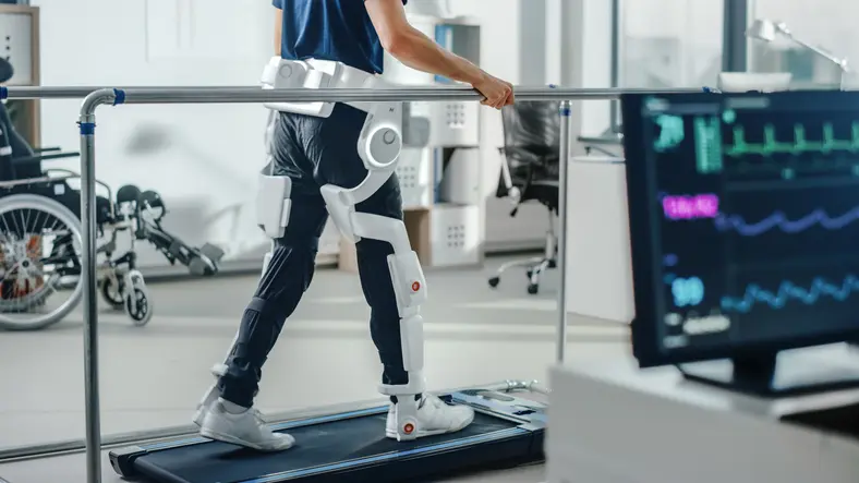 Reha Patient am Laufband